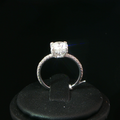 Round Diamond Engagement Ring with Pavé Band in White Gold