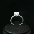 Round Diamond Engagement Ring with Pavé Band in White Gold
