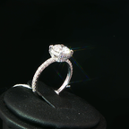 Round Diamond Engagement Ring with Pavé Band in White Gold