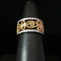 18k Yellow Gold Diamond Rope Motif Band Ring