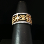 18k Yellow Gold Diamond Rope Motif Band Ring