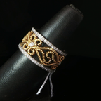18k Yellow Gold Diamond Rope Motif Band Ring