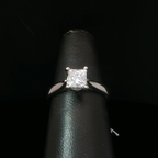 Princess Cut Diamond Solitaire Ring in Palladium