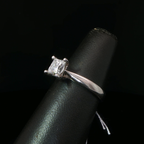 Princess Cut Diamond Solitaire Ring in Palladium