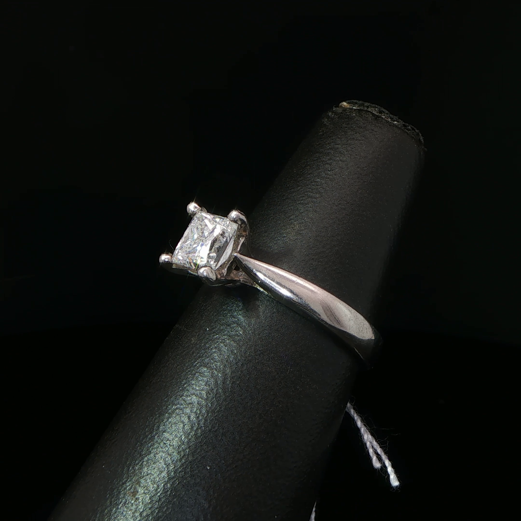 Princess Cut Diamond Solitaire Ring in Palladium