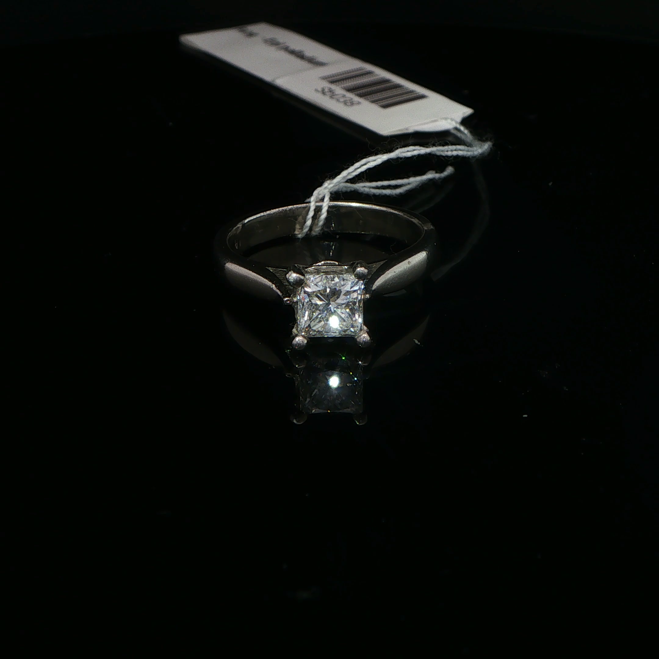 Princess Cut Diamond Solitaire Ring in Palladium