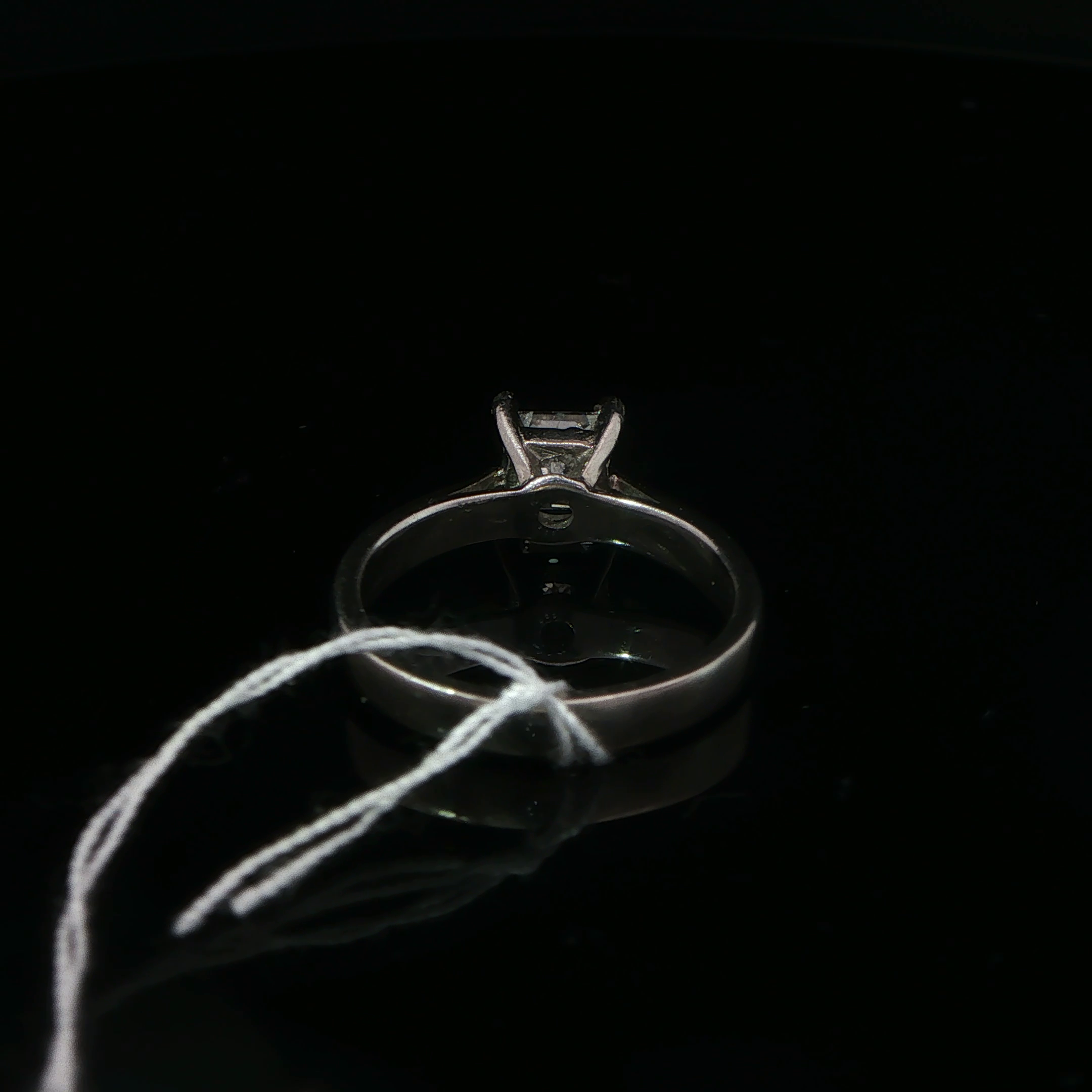 Princess Cut Diamond Solitaire Ring in Palladium