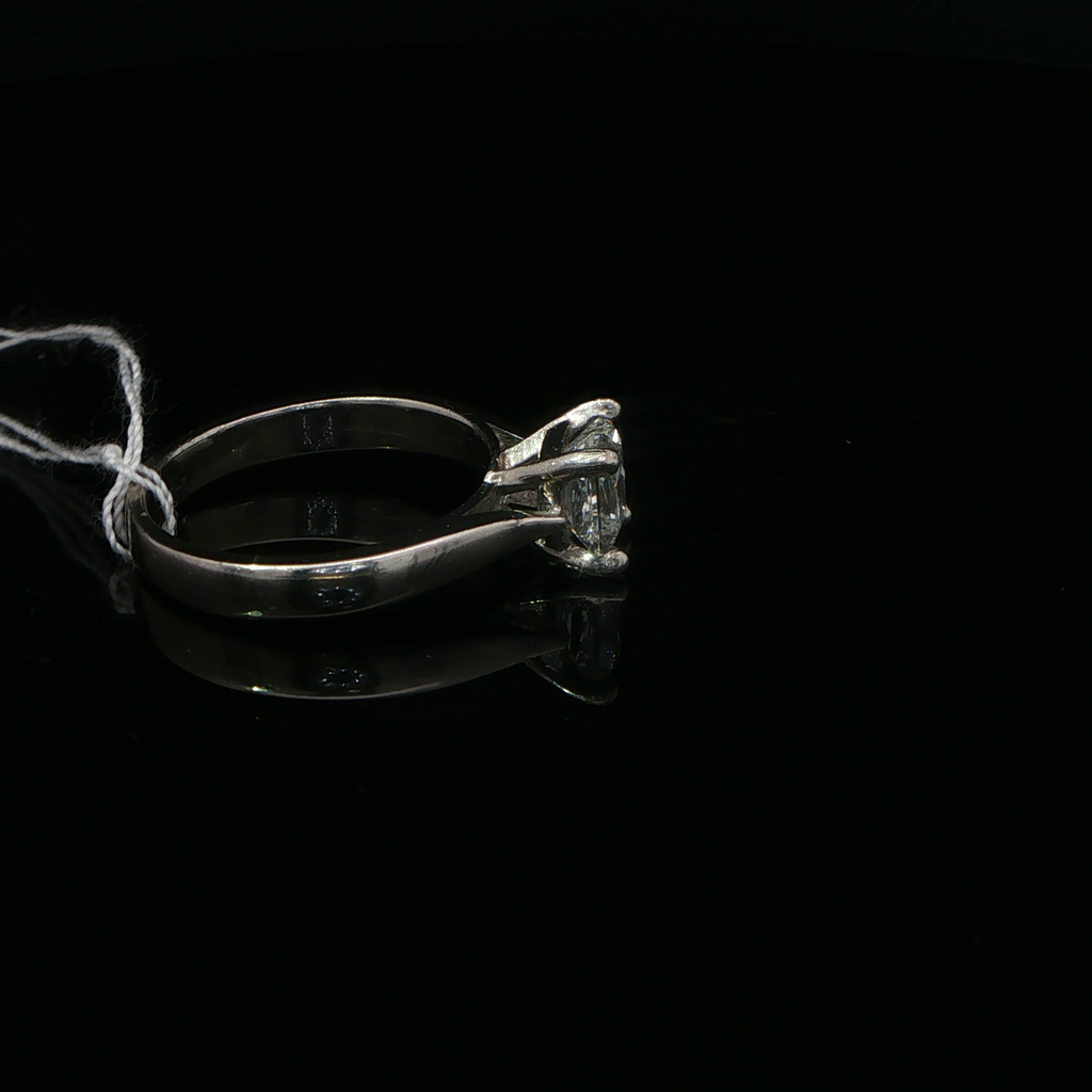 Princess Cut Diamond Solitaire Ring in Palladium