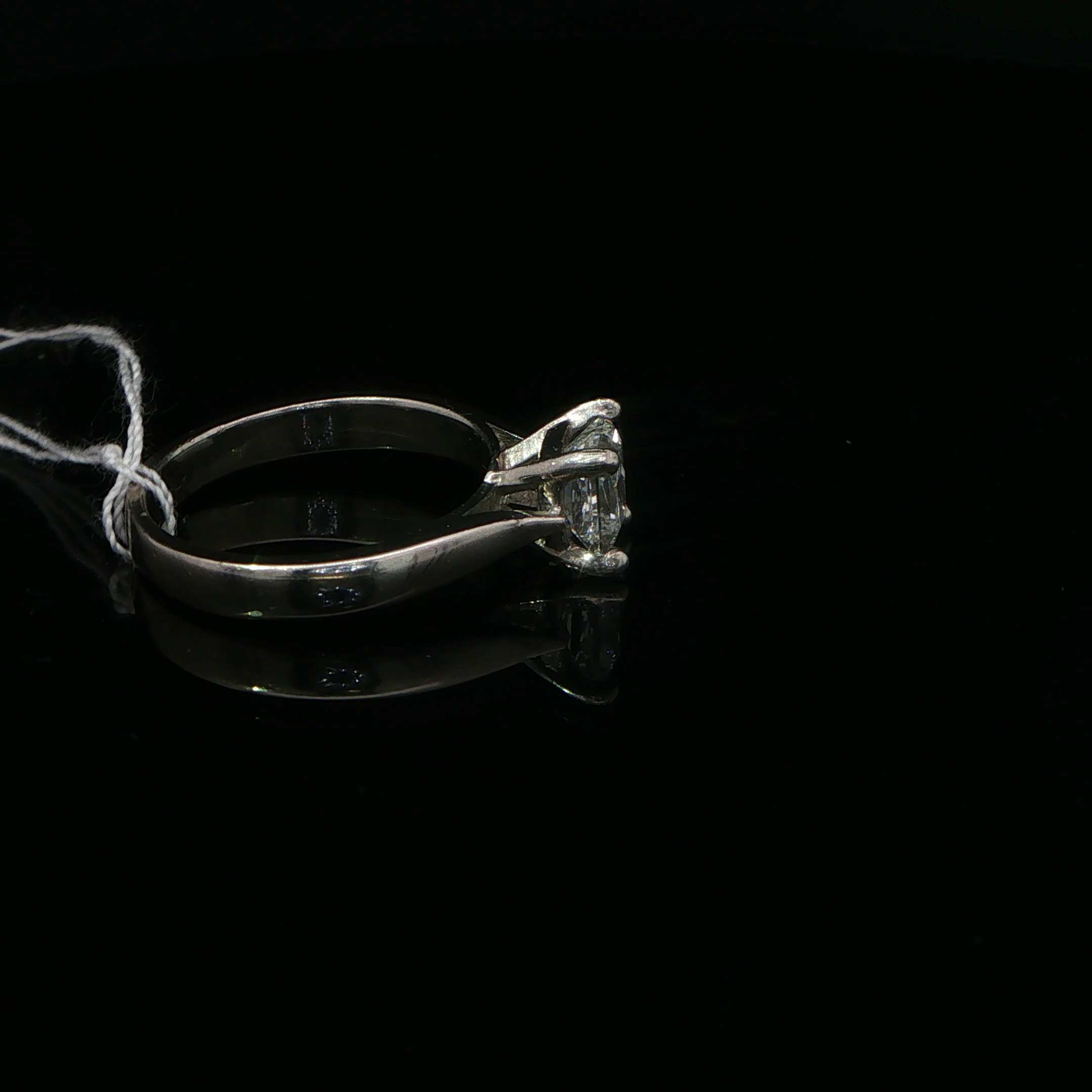 Princess Cut Diamond Solitaire Ring in Palladium