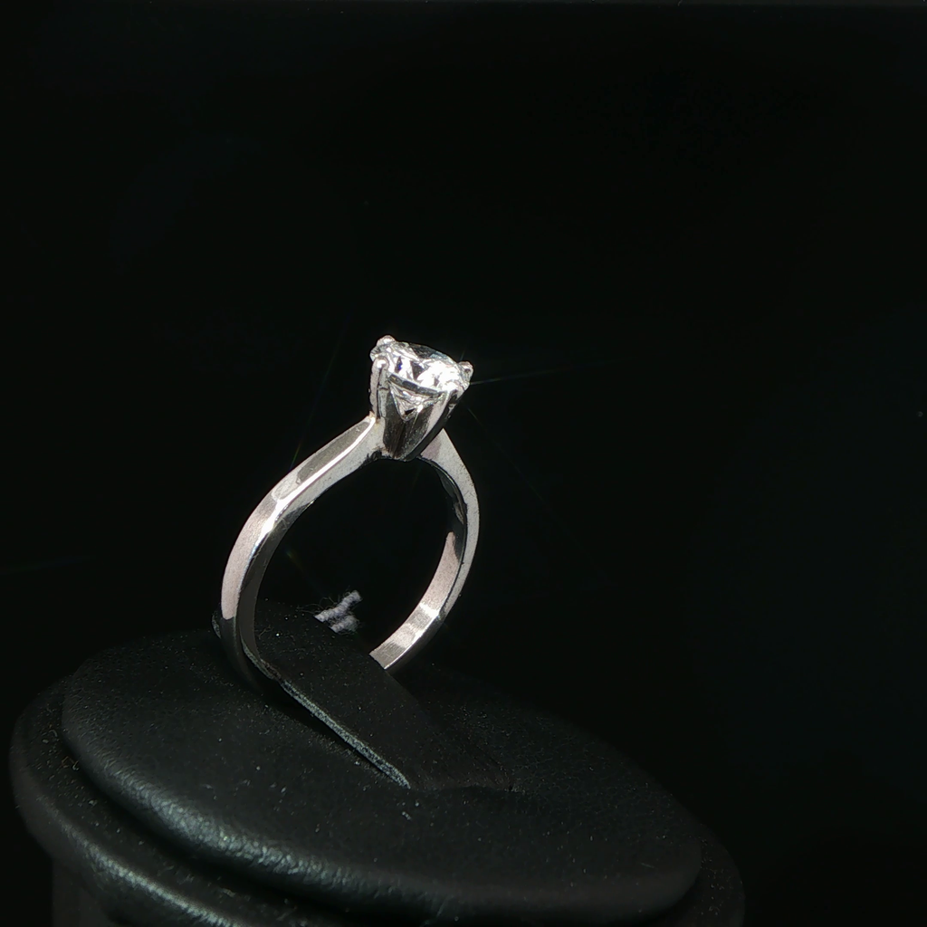 Four-Prong Diamond Solitaire Ring in Platinum