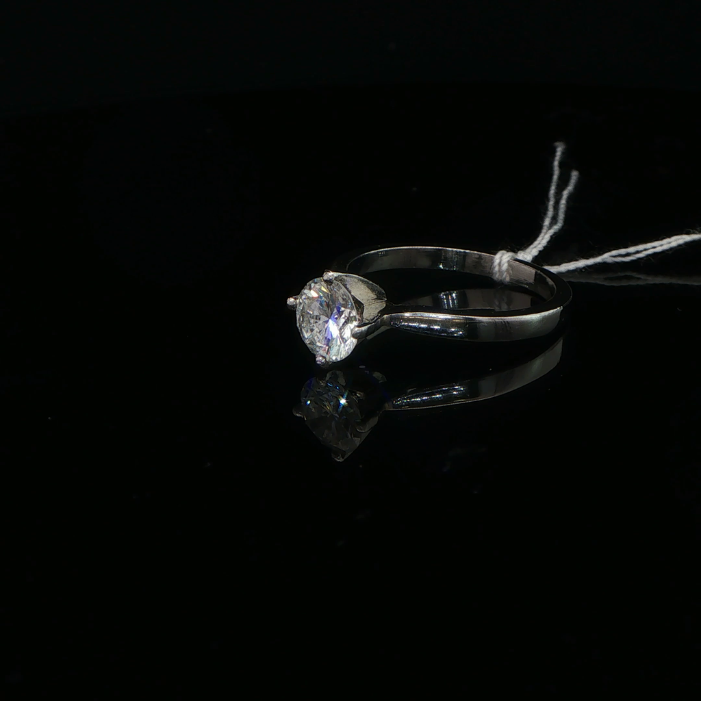 Four-Prong Diamond Solitaire Ring in Platinum