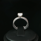White Gold Twisted Cable Diamond Solitaire Ring