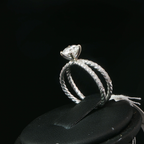 White Gold Twisted Cable Diamond Solitaire Ring