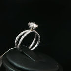 White Gold Twisted Cable Diamond Solitaire Ring