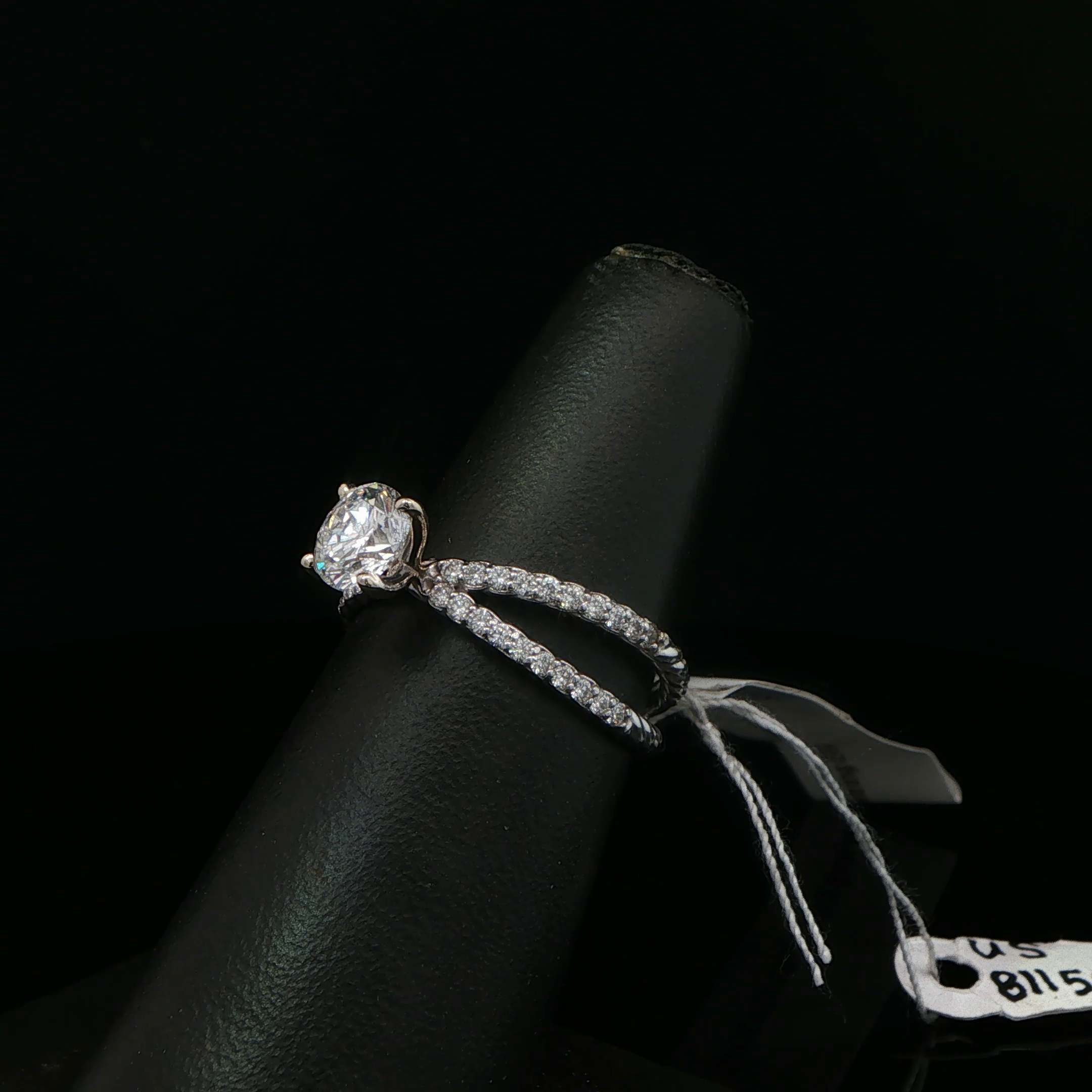 White Gold Twisted Cable Diamond Solitaire Ring