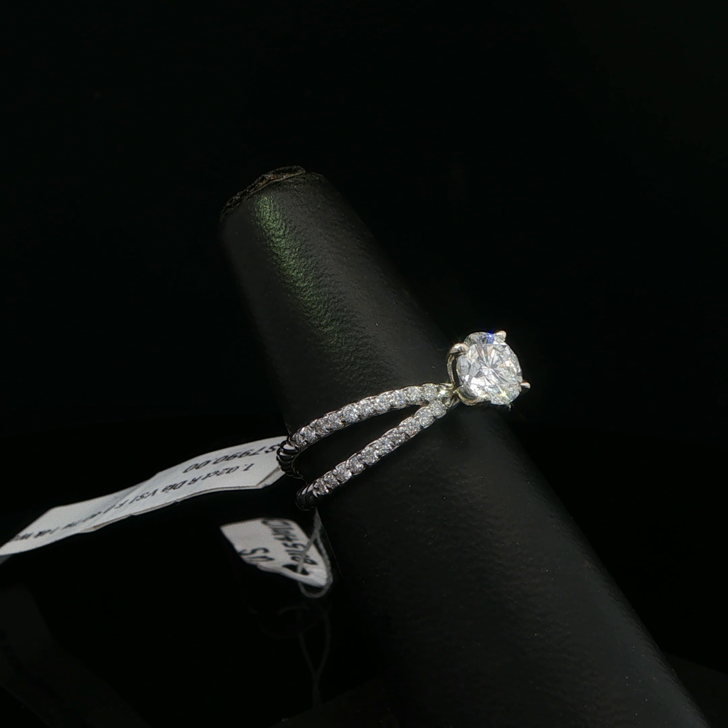 White Gold Twisted Cable Diamond Solitaire Ring
