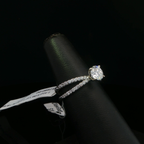 White Gold Twisted Cable Diamond Solitaire Ring