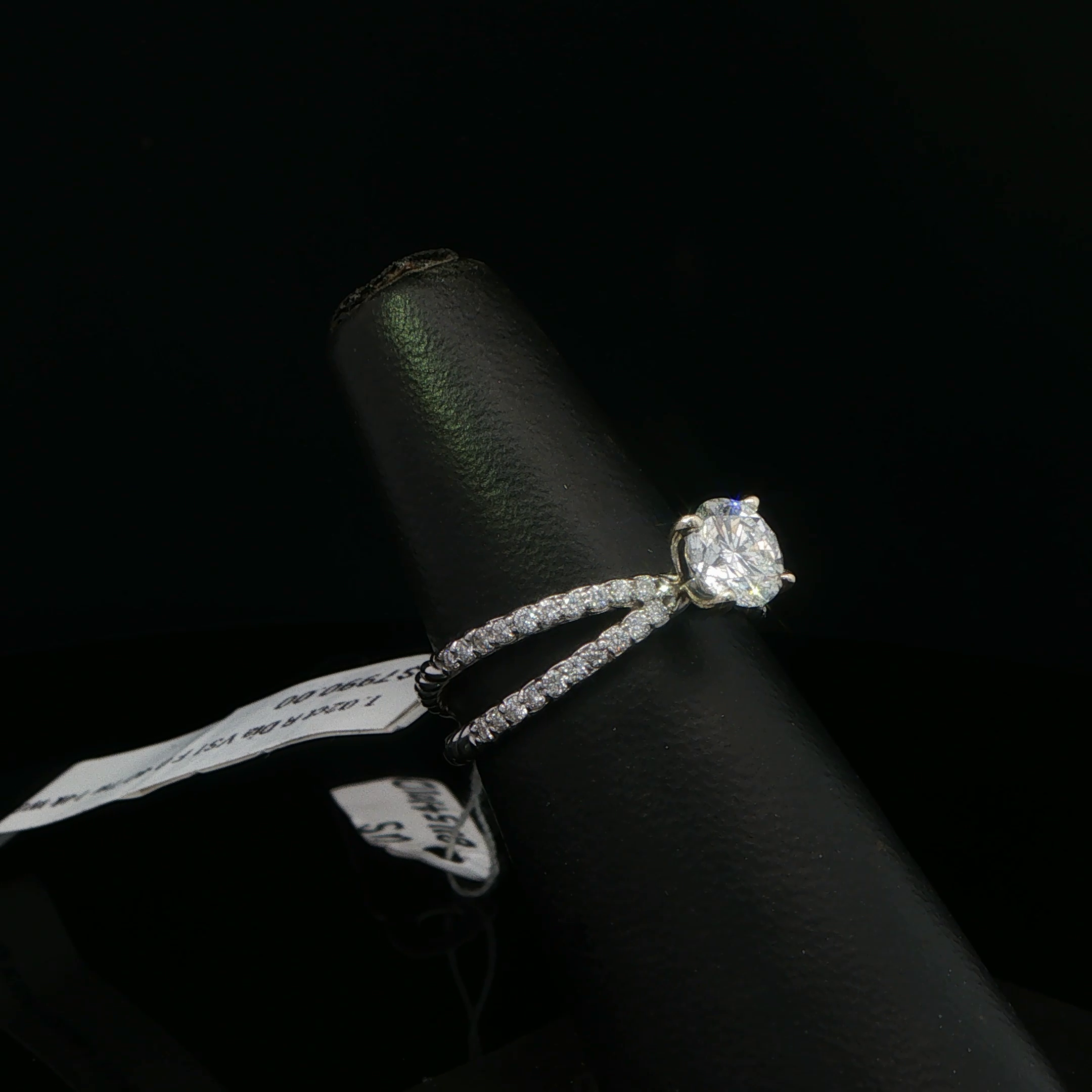 White Gold Twisted Cable Diamond Solitaire Ring