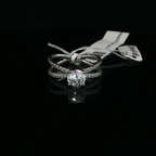 White Gold Twisted Cable Diamond Solitaire Ring