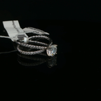 White Gold Twisted Cable Diamond Solitaire Ring
