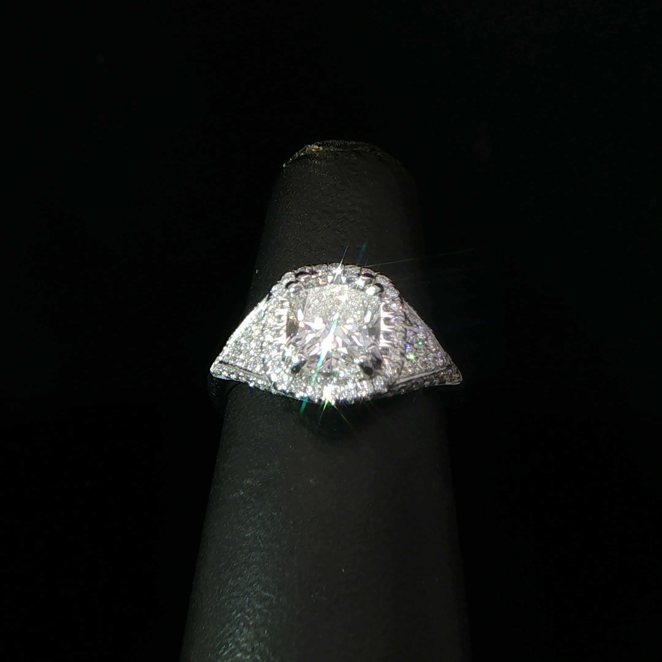 Cushion Halo Diamond Engagement Ring in White Gold