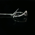 Oval Bezel-Set Diamond Bypass Ring in 14k White Gold