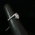 Oval Bezel-Set Diamond Bypass Ring in 14k White Gold