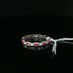 Alternating Ruby and Diamond White Gold Eternity Ring