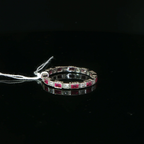 Alternating Ruby and Diamond White Gold Eternity Ring