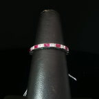 Alternating Ruby and Diamond White Gold Eternity Ring