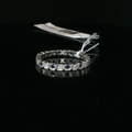 Alternating Deep Blue Sapphire And Diamond Eternity Ring in Platinum