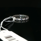 Alternating Deep Blue Sapphire And Diamond Eternity Ring in Platinum