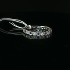 Alternating Deep Blue Sapphire And Diamond Eternity Ring in Platinum