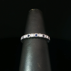 Alternating Deep Blue Sapphire And Diamond Eternity Ring in Platinum