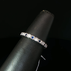 Alternating Deep Blue Sapphire And Diamond Eternity Ring in Platinum