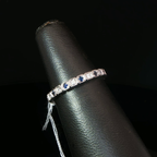 Alternating Deep Blue Sapphire And Diamond Eternity Ring in Platinum