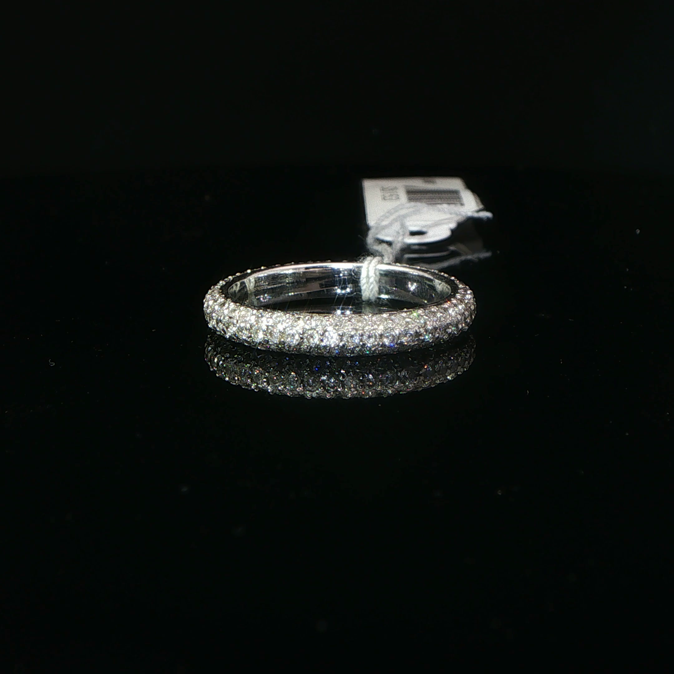 18k White Gold Pavé Diamond Domed Eternity Ring