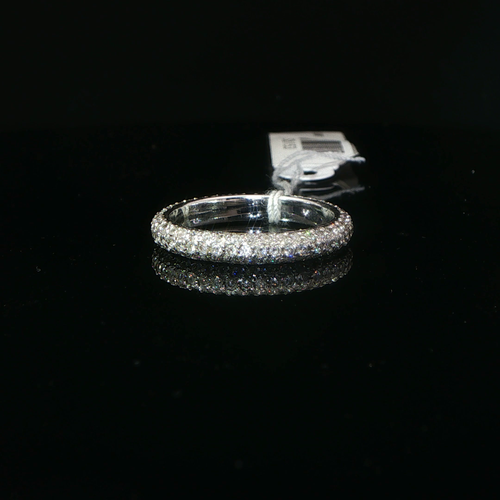 18k White Gold Pavé Diamond Domed Eternity Ring