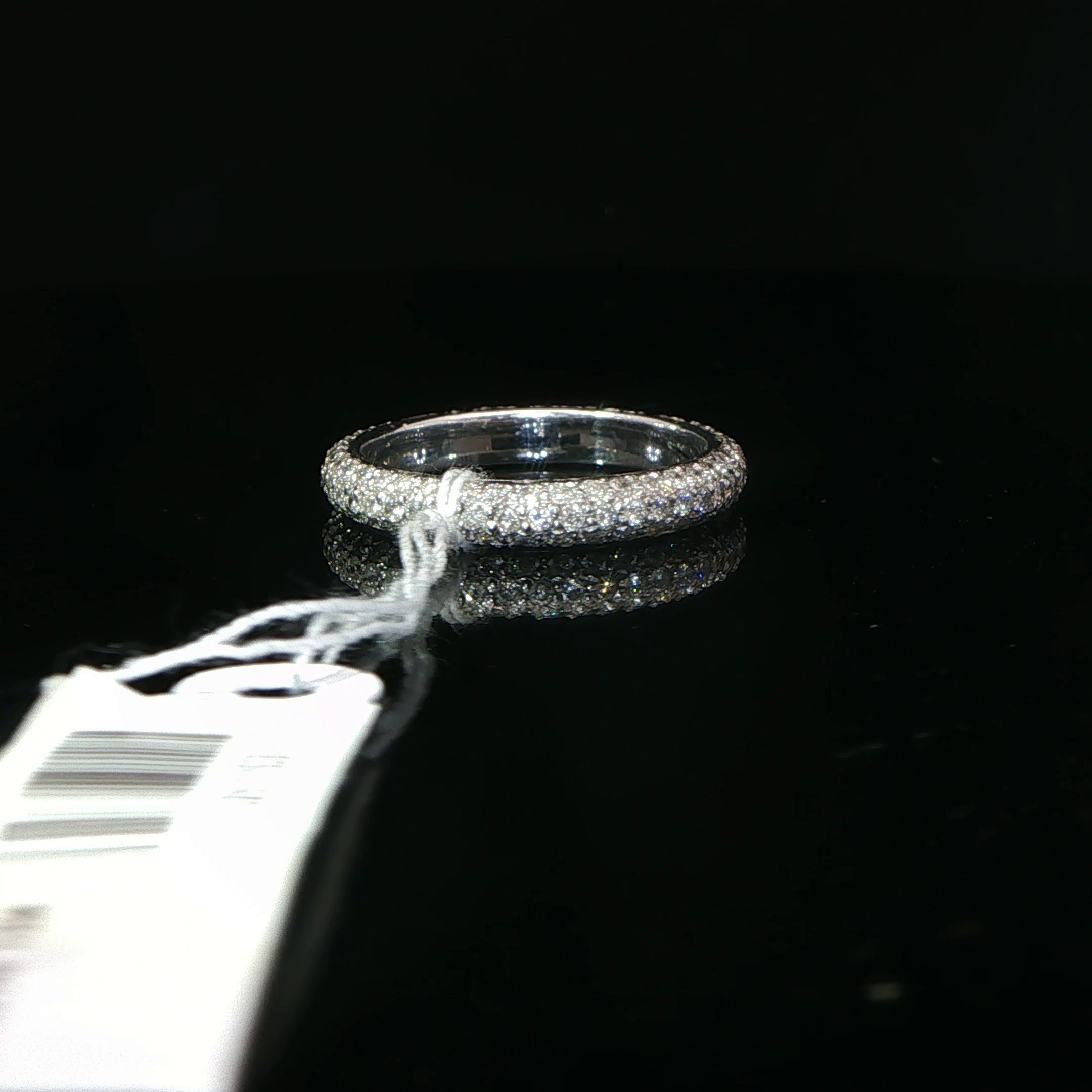18k White Gold Pavé Diamond Domed Eternity Ring