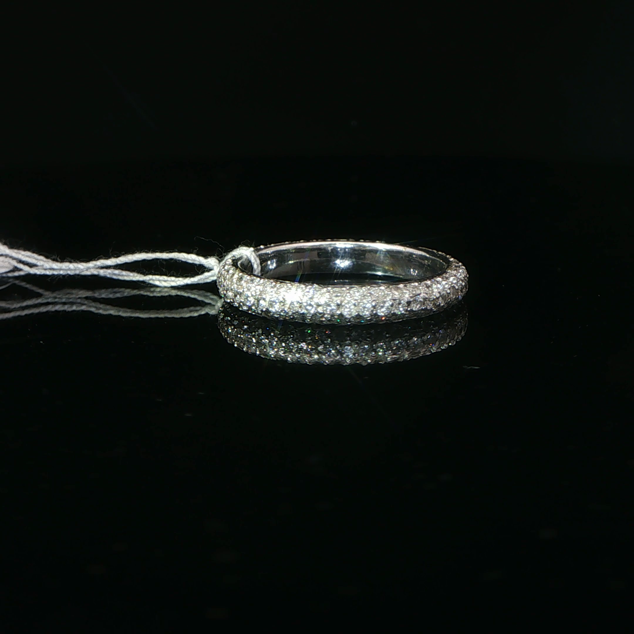 18k White Gold Pavé Diamond Domed Eternity Ring
