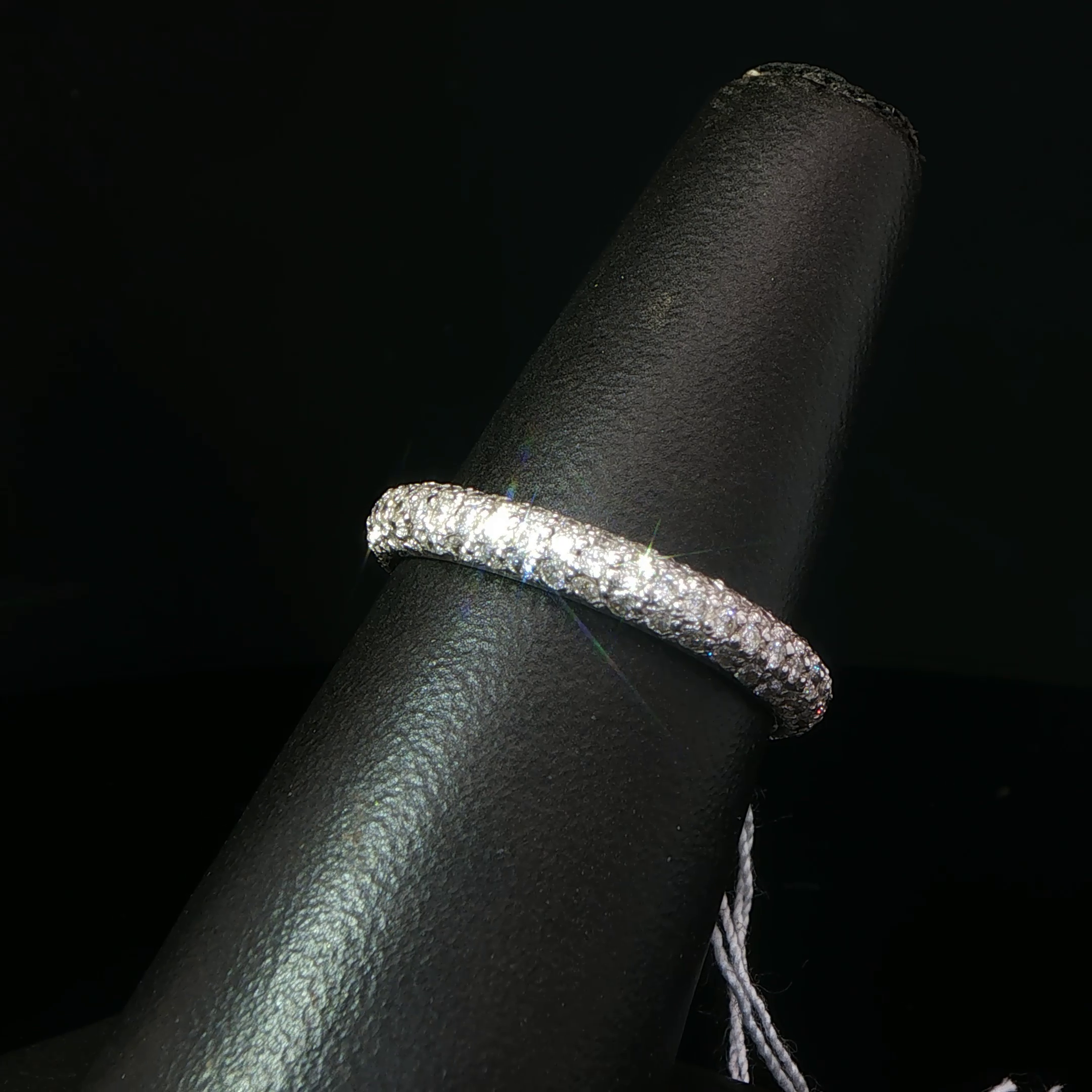 18k White Gold Pavé Diamond Domed Eternity Ring