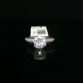 Round Diamond Solitaire Ring with Accented Platinum Band