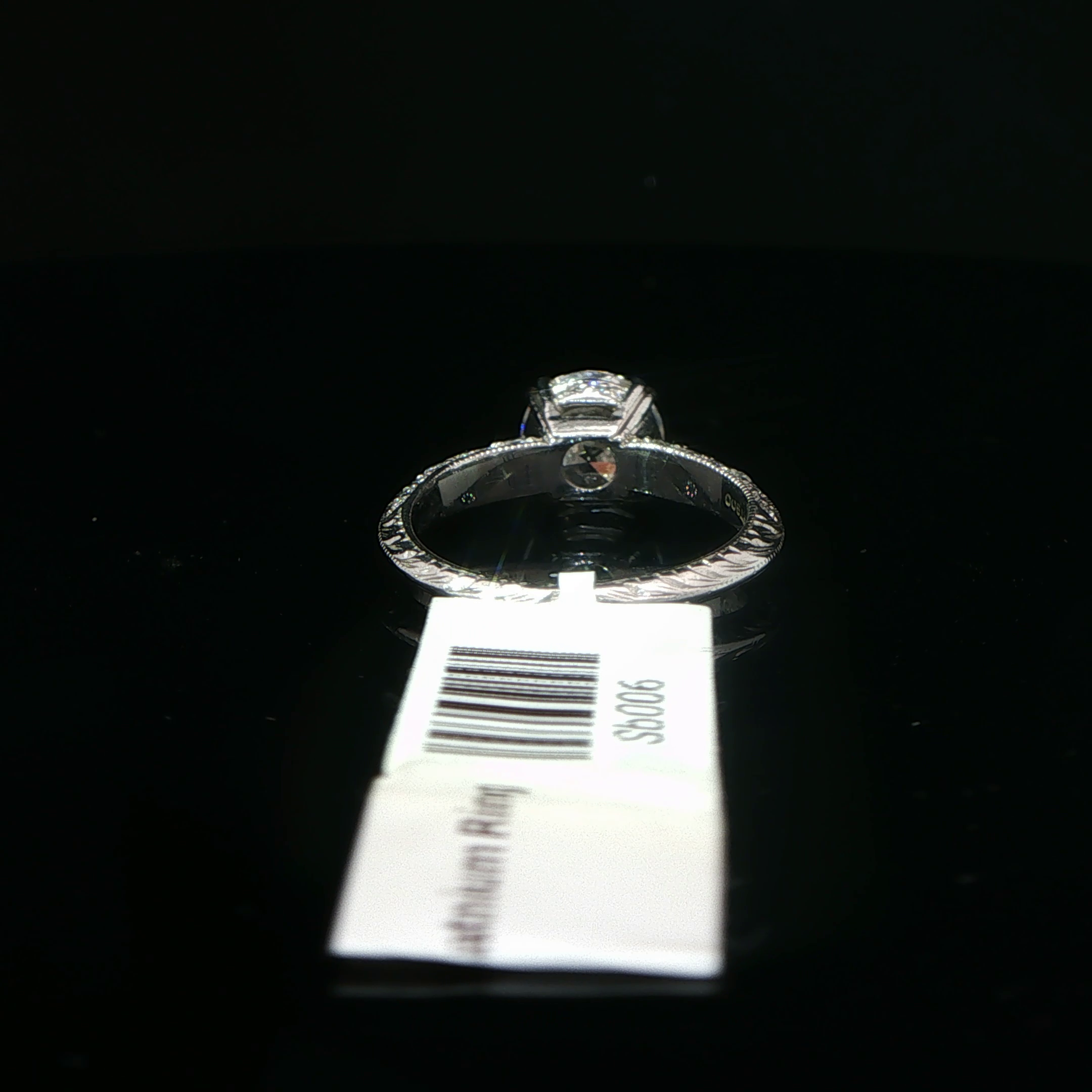 Round Diamond Solitaire Ring with Accented Platinum Band