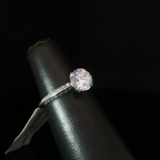 Round Diamond Solitaire Ring with Accented Platinum Band