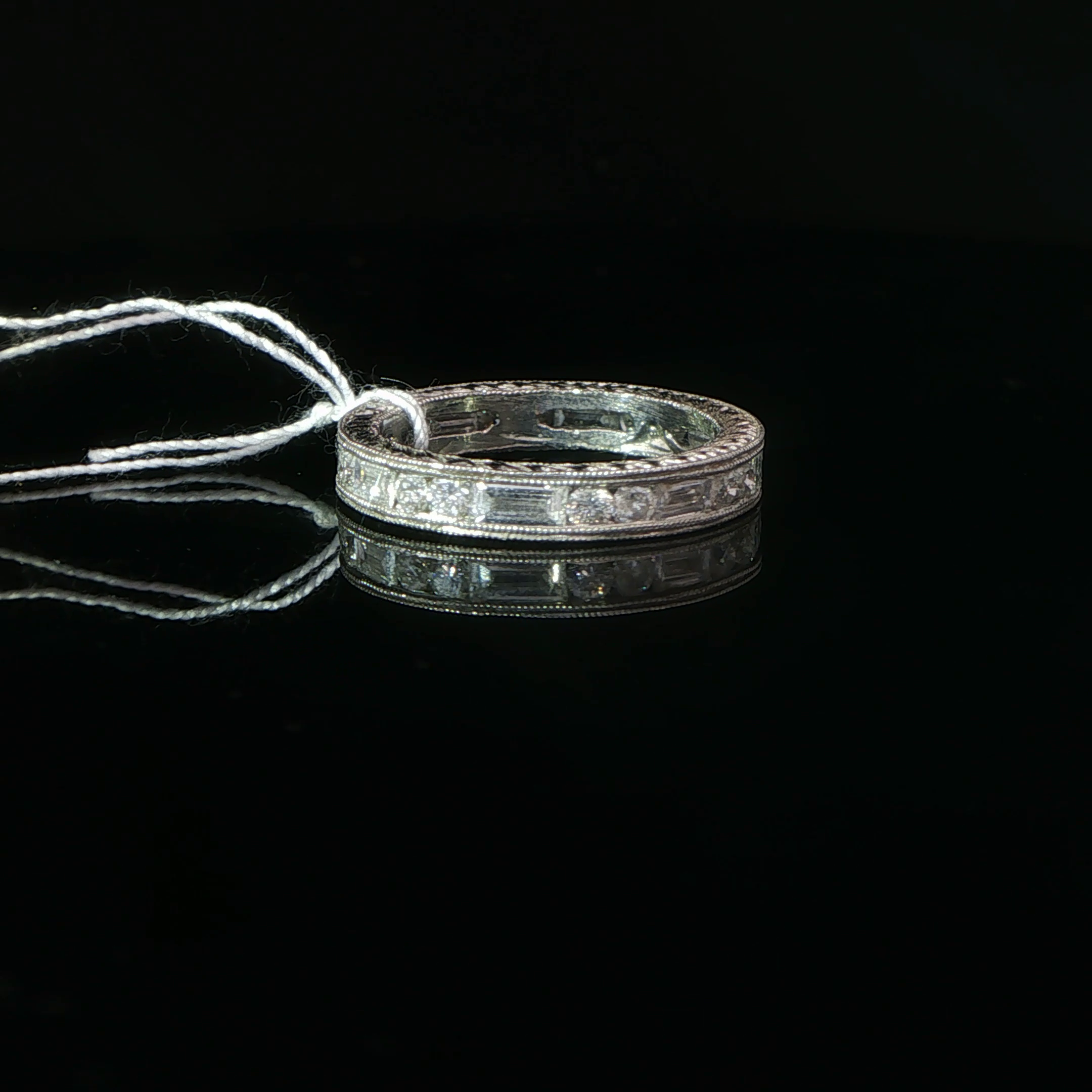 Alternating Round and Baguette Diamond Eternity Ring in Platinum