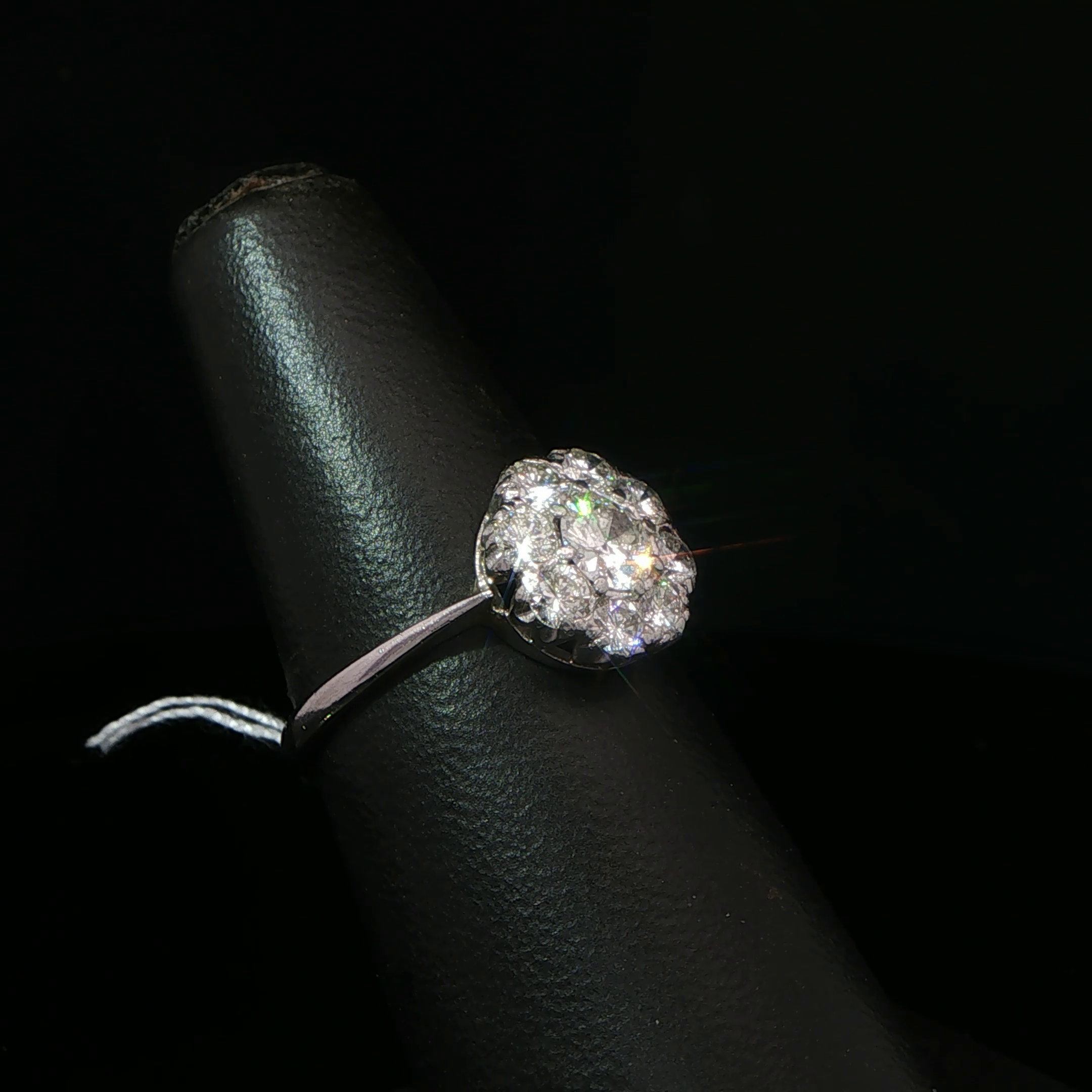 Diamond Floral Cluster Ring in White Gold