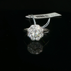 Diamond Floral Cluster Ring in White Gold