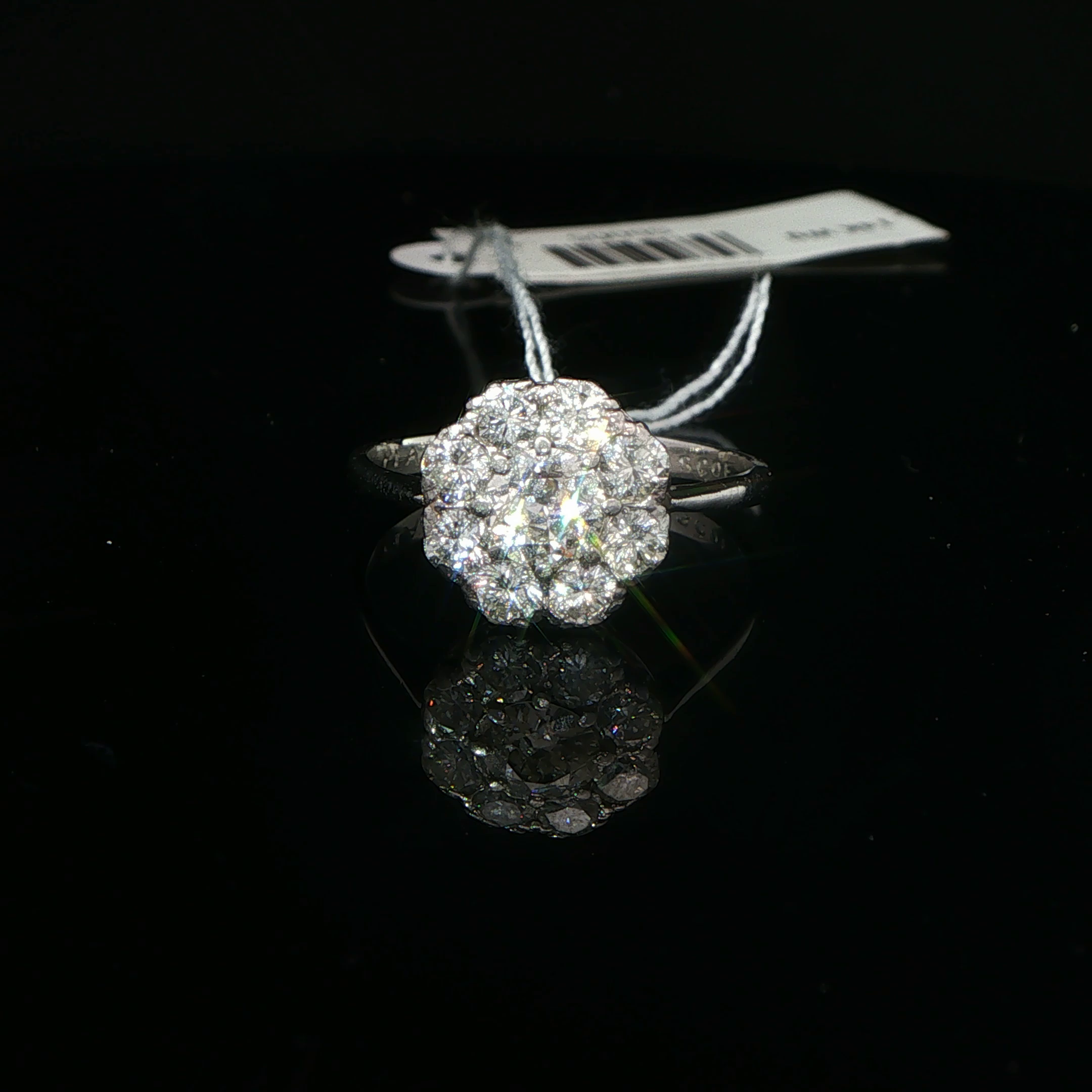 Diamond Floral Cluster Ring in White Gold