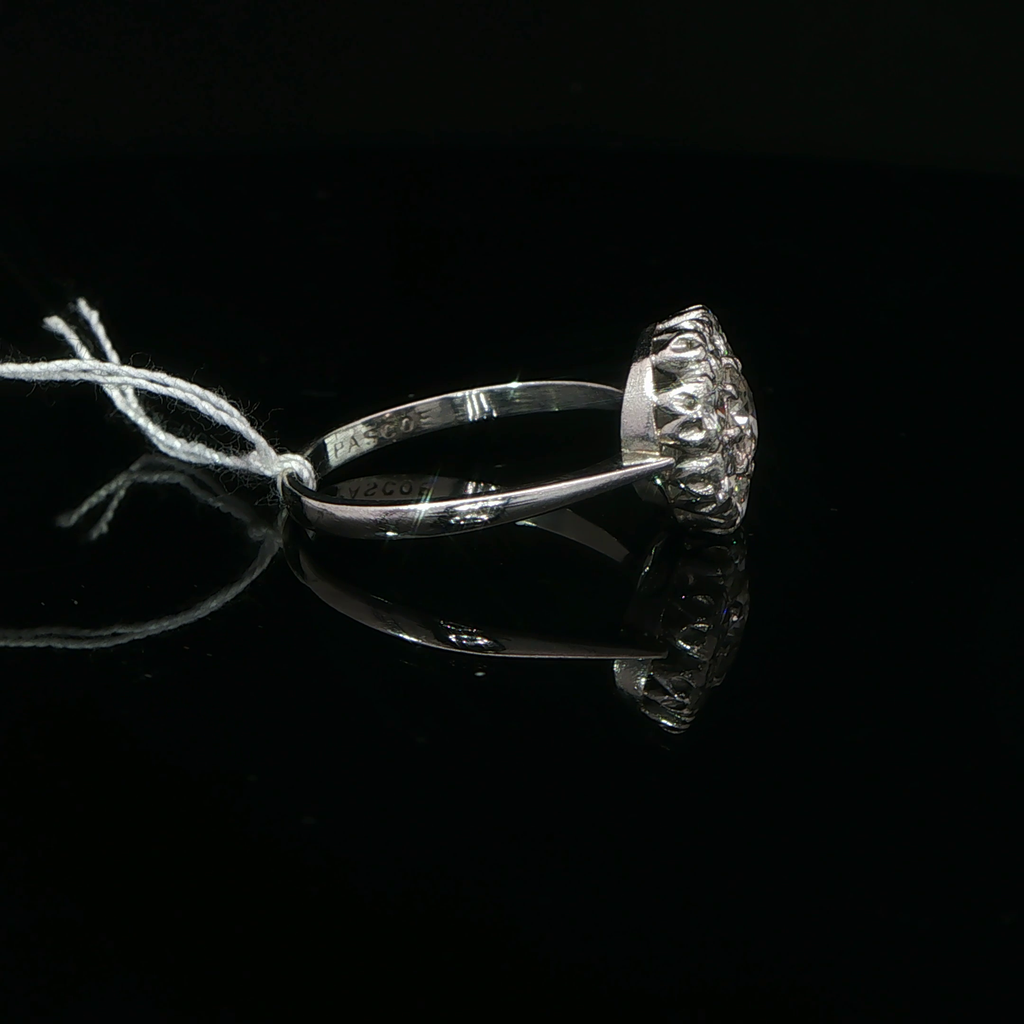 Diamond Floral Cluster Ring in White Gold