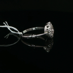Diamond Floral Cluster Ring in White Gold